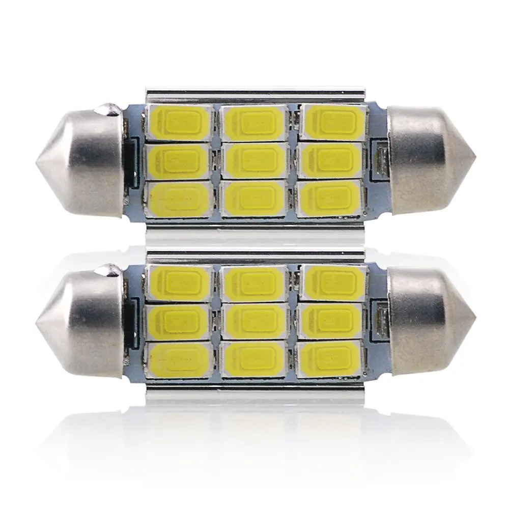 

4x алюминий 9-SMD 5730 светодиодный 6000K белый 36 мм безошибочный Освещение номерного знака внутренняя лампа