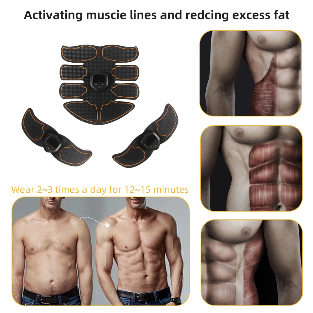Перезаряжаемый стимулятор мышц светодиодный дисплей фитнес EMS тренажер ABS