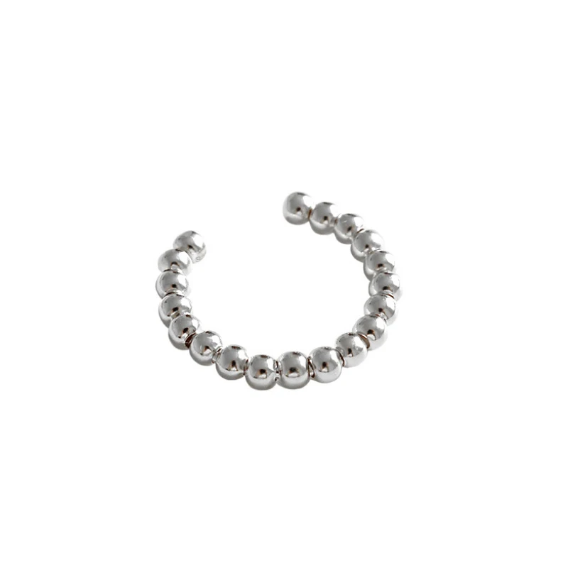 Silver Color Ф. И. Н. С. Простые Классические Золотые бисерные Открытые Кольца для женщин, индивидуальные дамские 925 пробы серебряные кольца, стекируемые Модные ювелирные изделия - Main Stone Color: Silver Color