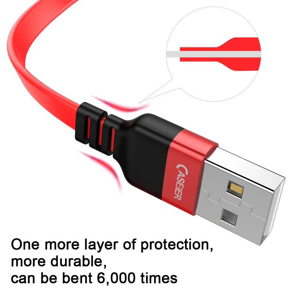 шнур зарядки мягкий CASEIER Micro USB кабель силиконовый быстрой синхронизации данных