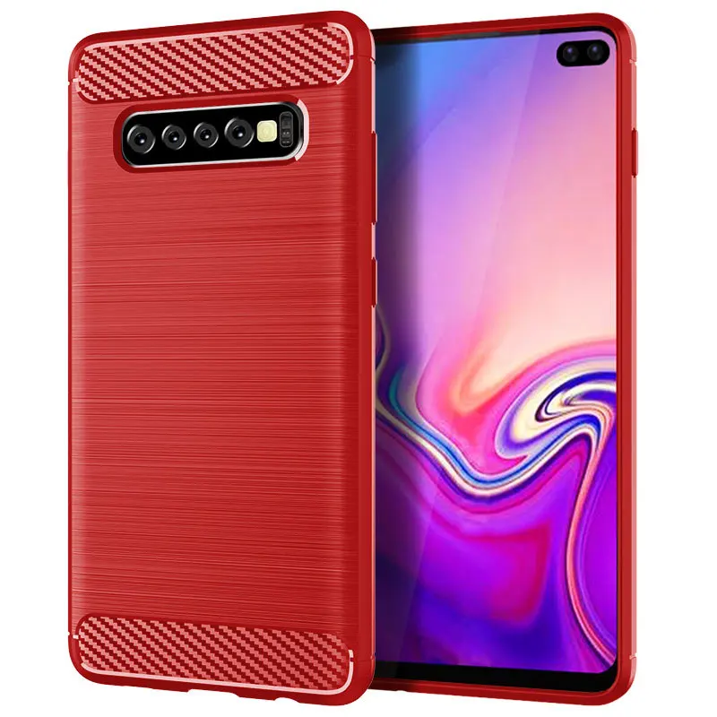 Shockproof Phone Case for Samsung S10 S9 S8 S7 S6 Note9 Note 8 Carbon Fiber TPU Drawing | Мобильные телефоны и аксессуары