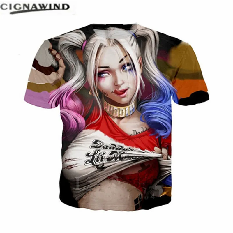 Футболка Мужская/Женская с 3D принтом Harley Quinn Классическая рубашка в стиле хип хоп