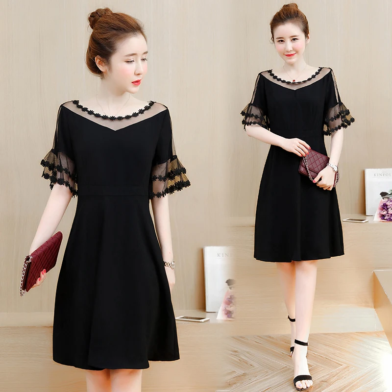 2018 китайское кружевное шелковое платье wind fat sister|dress dress dress|lace silk dresssilk |