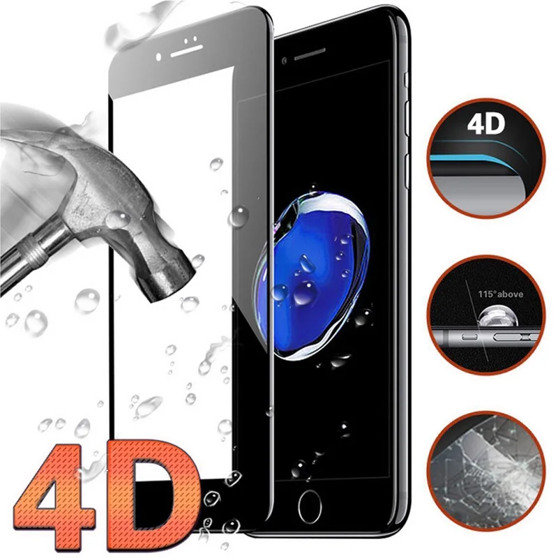 ESVNE 4D изогнутый край Стекло для iPhone 7 Plus Закаленное Стекло защитное стекло на айфон 7 Full Cover Плёнки Предметы безопасности случае для iphone 7 стекло