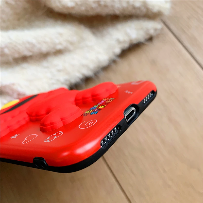 Привлекательный желтый красный синий милый 3d улица кунжута чехол для телефона