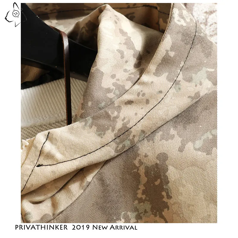 Privathinker камуфляжная куртка-карго с капюшоном, осенняя тактическая куртка с карманами, Повседневная Уличная куртка