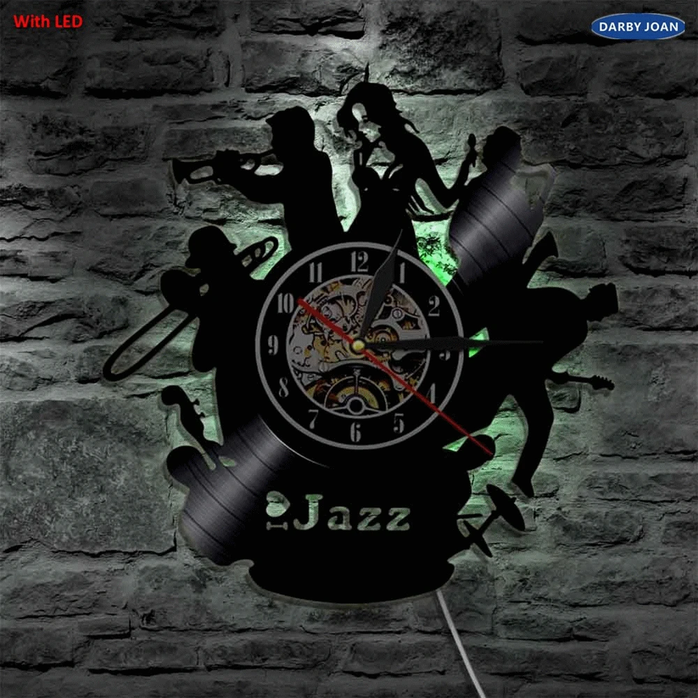 Jazz музыкальный инструмент силуэт светодиодный задний свет современный