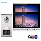 Видеодомофон DIYSECUR, устройство для записи и фото видео, 9 дюймов, ИК-камера, со встроенным RFID-ридером, подходит для двух семей