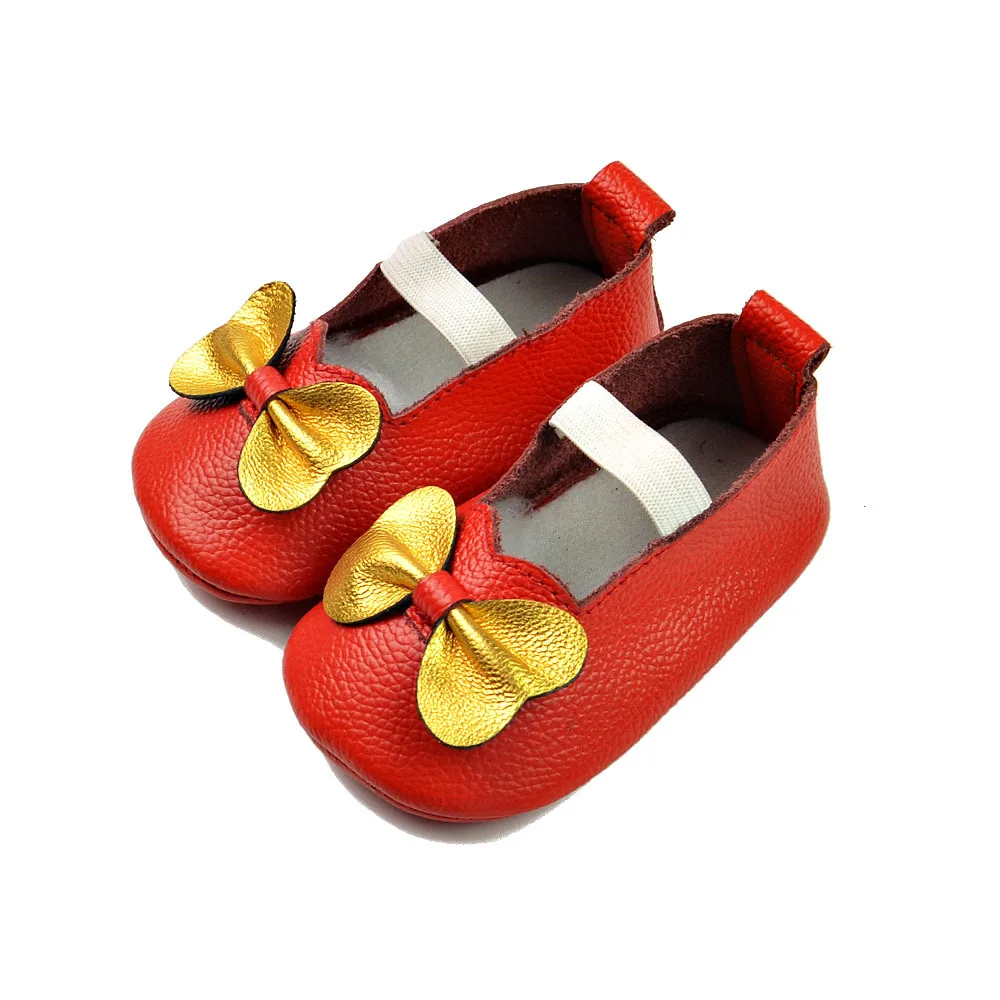 New style First Walkers elastic Genuine Leather Baby Ballet Shoes Bow Toddler Baby moccasins Baby gils Shoes 6M