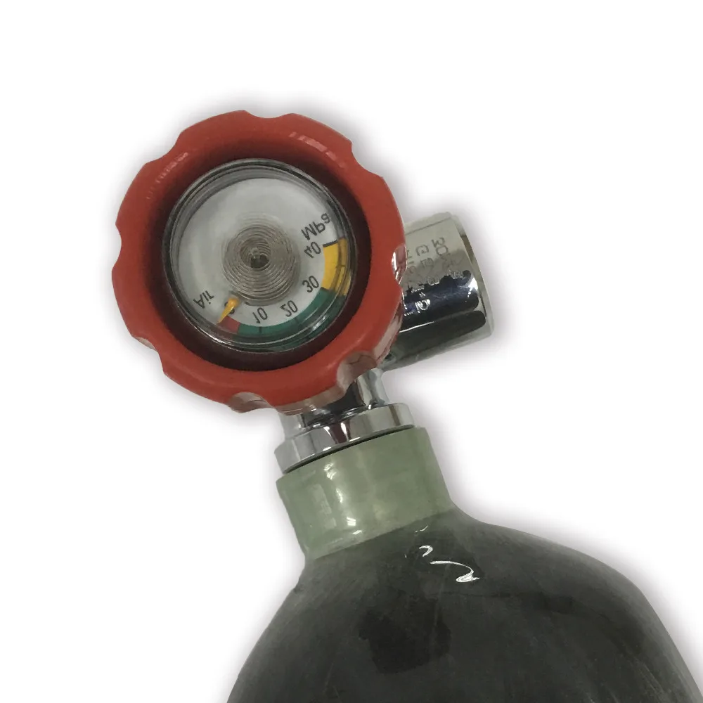AC911 Pcp Paintball Din Valve Tank ON/OFF Valve With Gauge M18*1.5 Male G5/8 Female 4500psi For High Pressure Cylinder/CF Tank