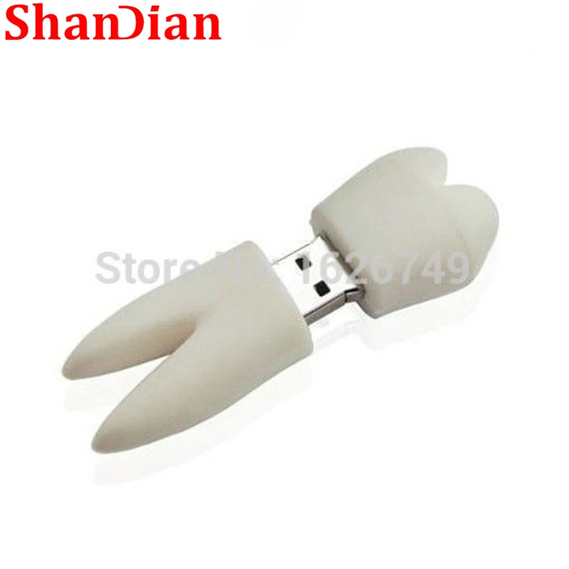 

SHANDIAN New Cartoon tooth shaped pen drive teeth model usb flash drive 4GB/16GB/32GB 64GB 2.0 memory stick special fashion gift