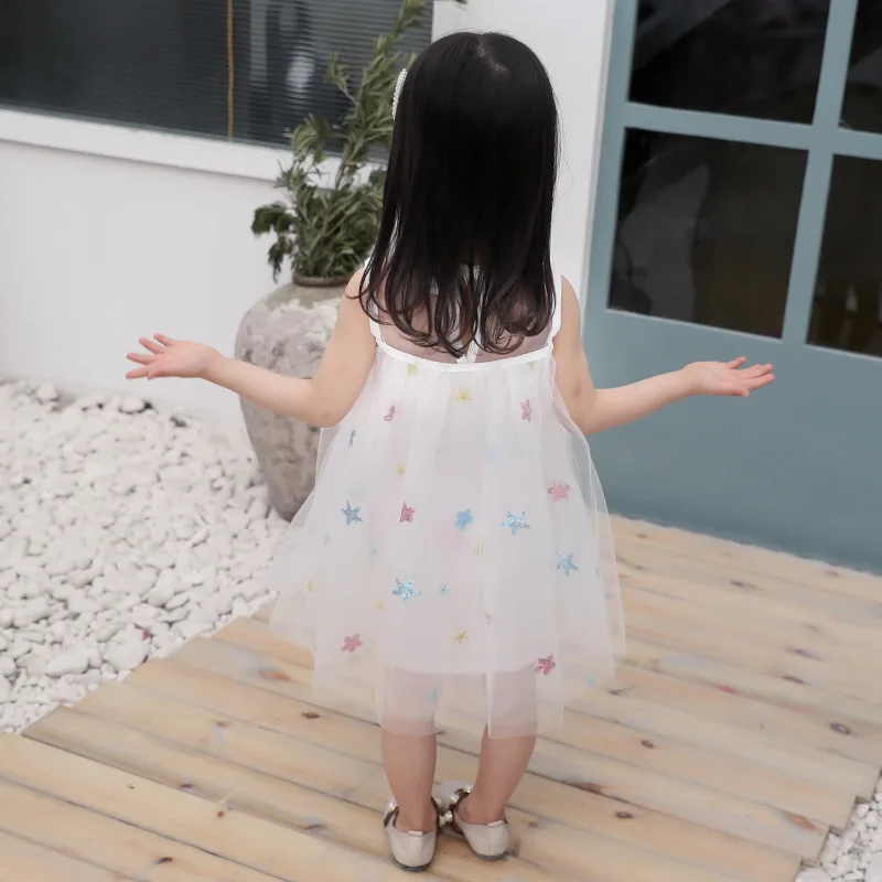 Jargazol Summer Flower Girls Dresses 2019 Star Embroidery Sleeveless Princess Dress Elegant Sequins Toddler Girl Outfits | Детская