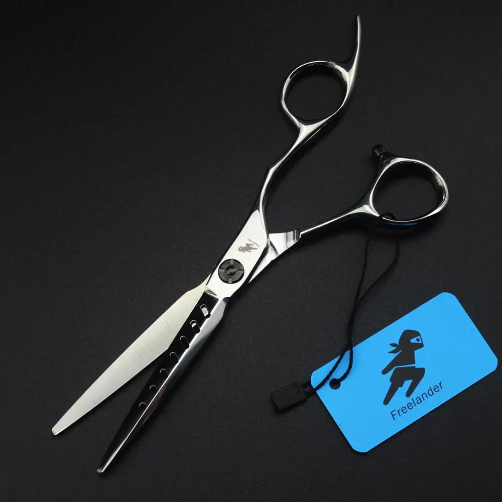 Stainless Steel Hair Cutting Scissor With holes Hairdressing Scissors Straight Thinning Barber Salon Tools | Красота и здоровье