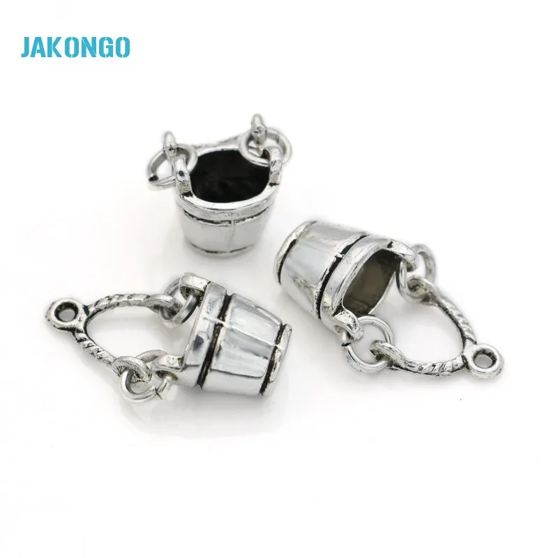 JAKONGO 5 шт. античное посеребренное ведро Подвески для изготовления браслета DIY