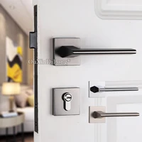 Elegant European Mortise Door Lock Set Interior Living Room Bedroom Bathroom Silent Door Locks Brushed Nickel/Chrome/Gray Black