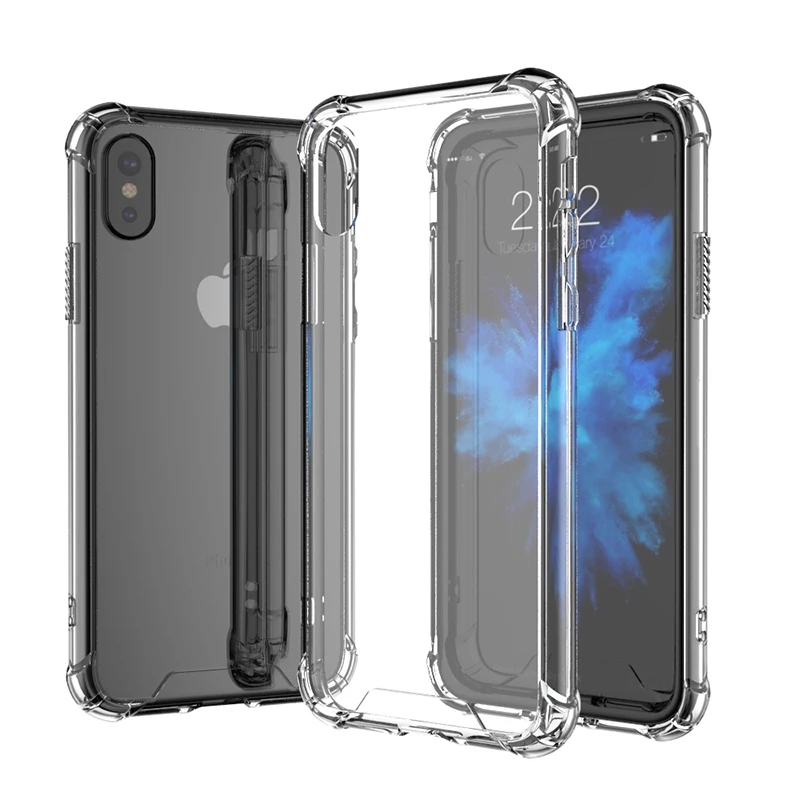 Прозрачный защитный чехол для iPhone 8 тонкий жесткий на заднюю панель воздушная