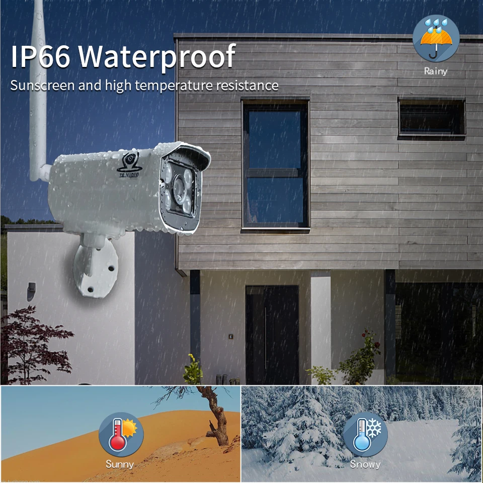 ZSVEDIO камеры наблюдения IP камера Onvif Wi Fi IP66 HD 720P ИК Инфракрасное Ночное Видение