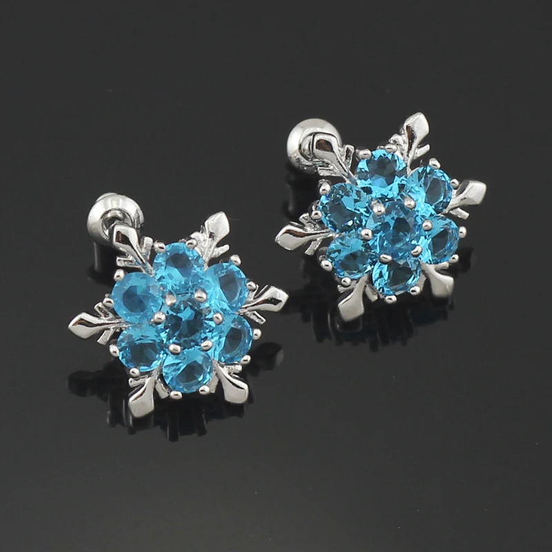 Женские Ювелирные наборы HAIMIS с синим камнем и серебряной цепочкой серьги