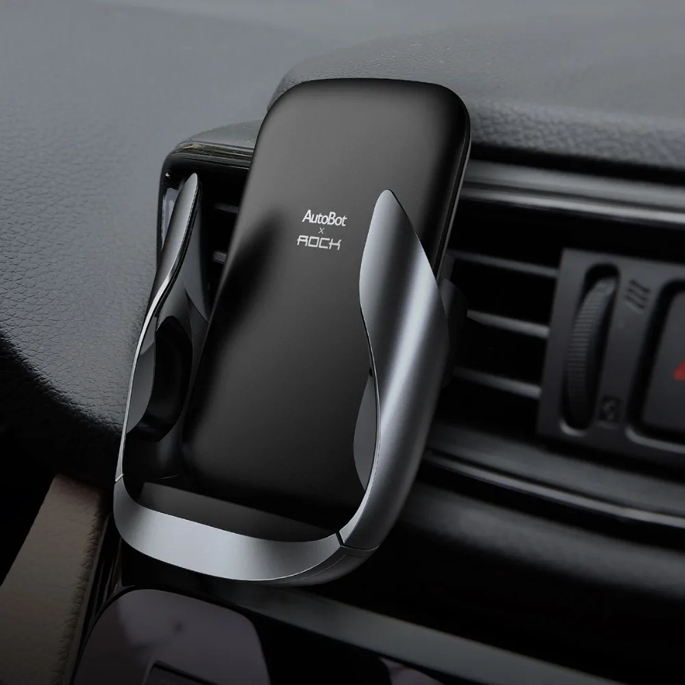ROCK W23 беспроводной зарядный автомобильный держатель 10 Вт Беспроводное зарядное устройство держатель на вентиляционное отверстие автомобиля вращающийся на 360 градусов гравитационный стенд для телефона