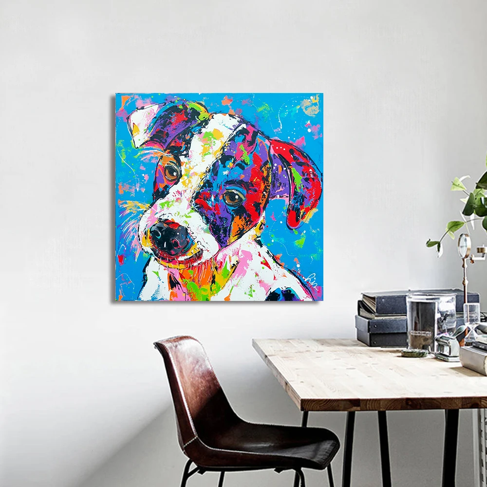 HDARTISAN Vrolijk Schilderij настенная живопись на холсте животное милое изображение щенка