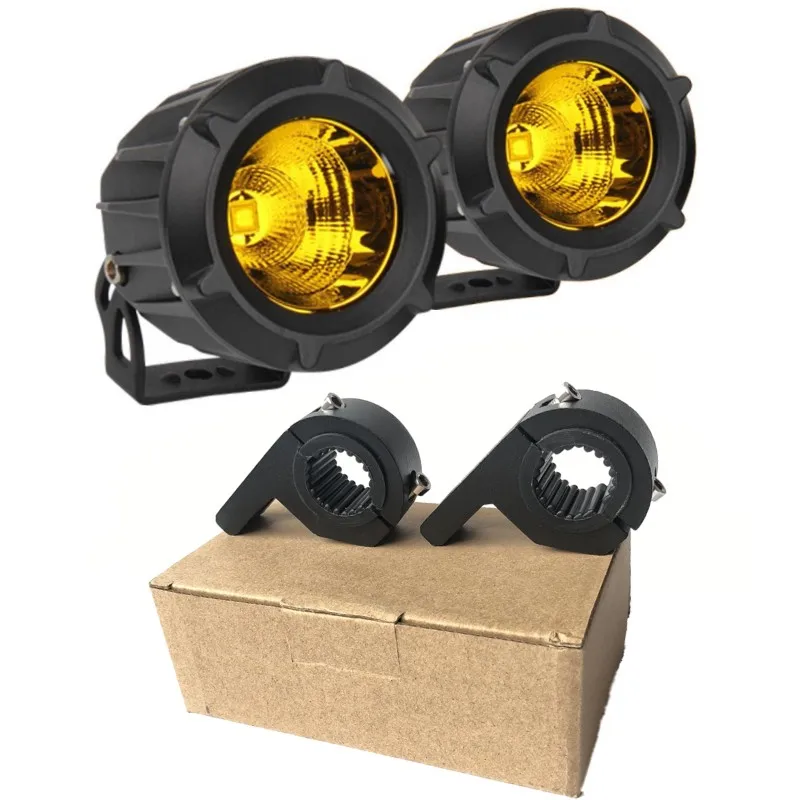 with Bumper bracket 2x25 Вт Cannon Светодиодный точечный светильник s мотоцикл DRL Дневной туман светильник прожектор для внедорожника 4WD грузовик ATV головной светильник s 12 в 24 В налобный фонарь - Цвет: with Bumper bracket