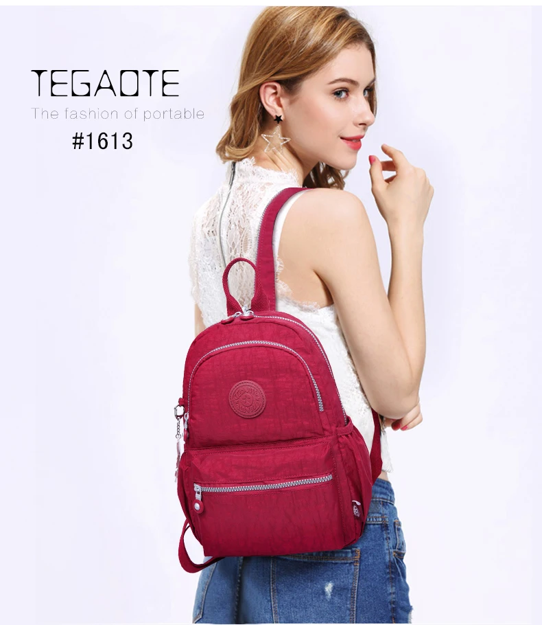 TEGAOTE маленький мини-рюкзак для девочек-подростков, Infantil, рюкзаки, Bolsas Mochila Feminina Escolar, Одноцветный нейлоновый женский рюкзак для путешествий