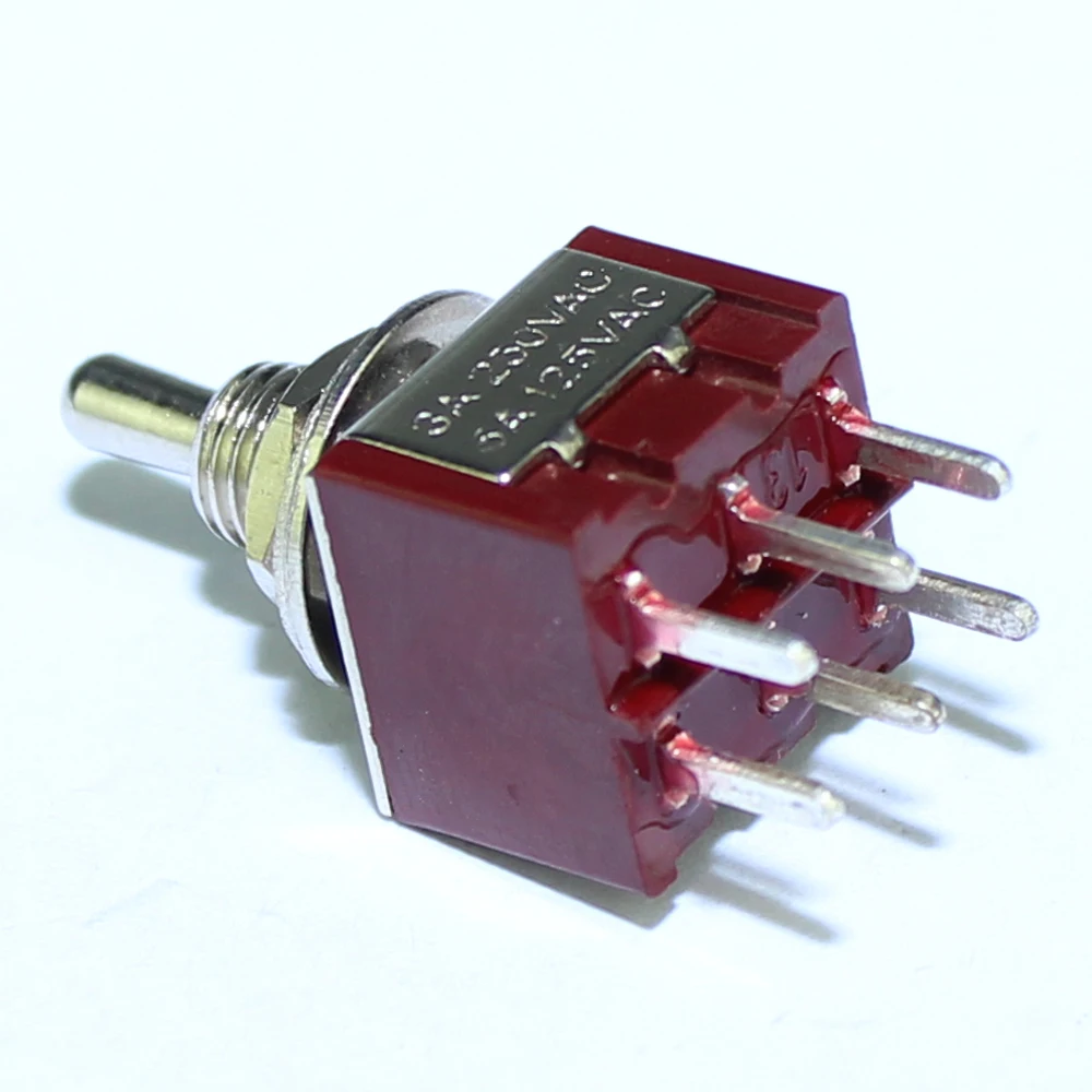 100 шт. MTS 202 C2 мини переключатель 6 мм 3A 250VAC 6A 125VAC 6P DPDT на двухполюсный электрический
