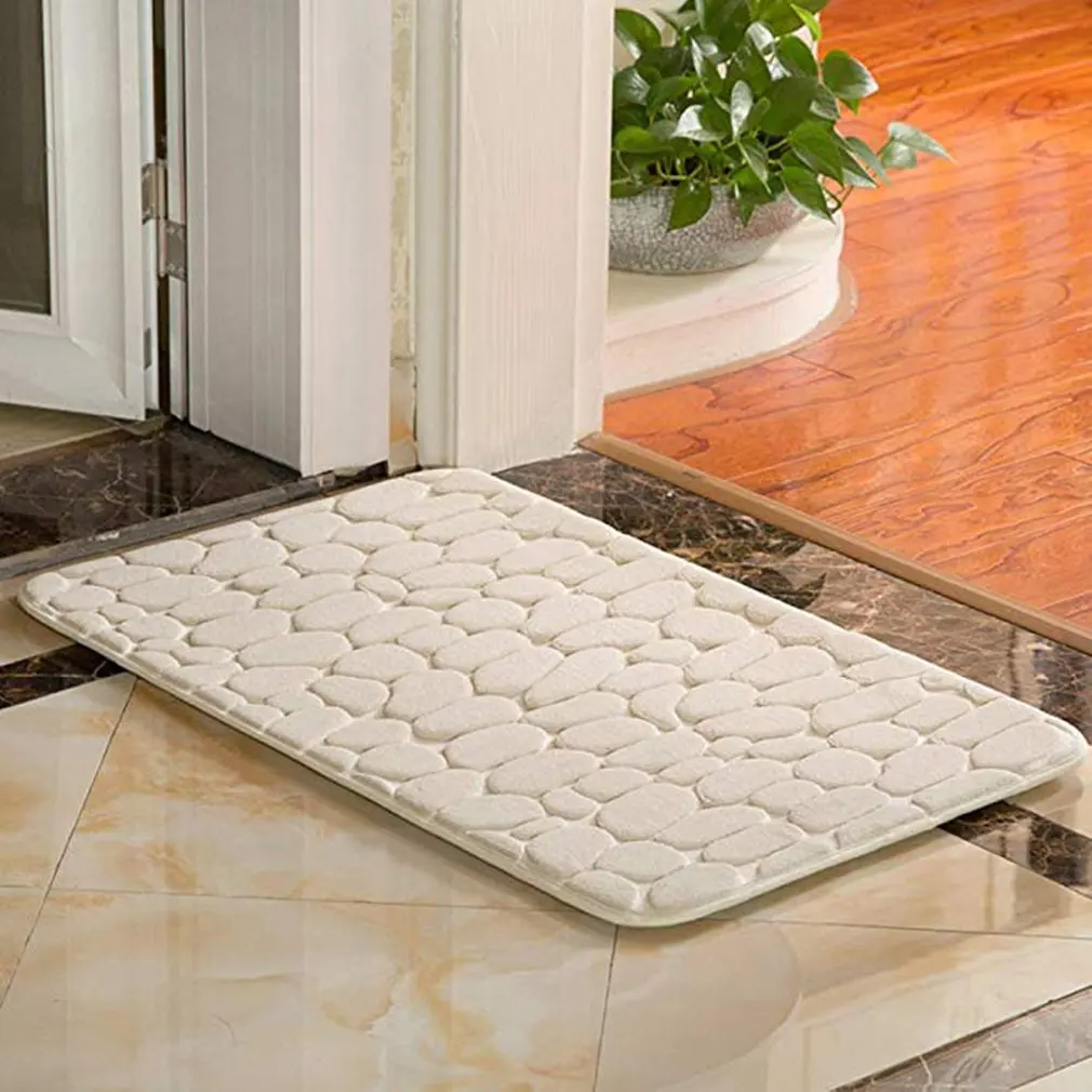 3D простой дизайн Твердый водопоглощающий коврик для ванной лохматый