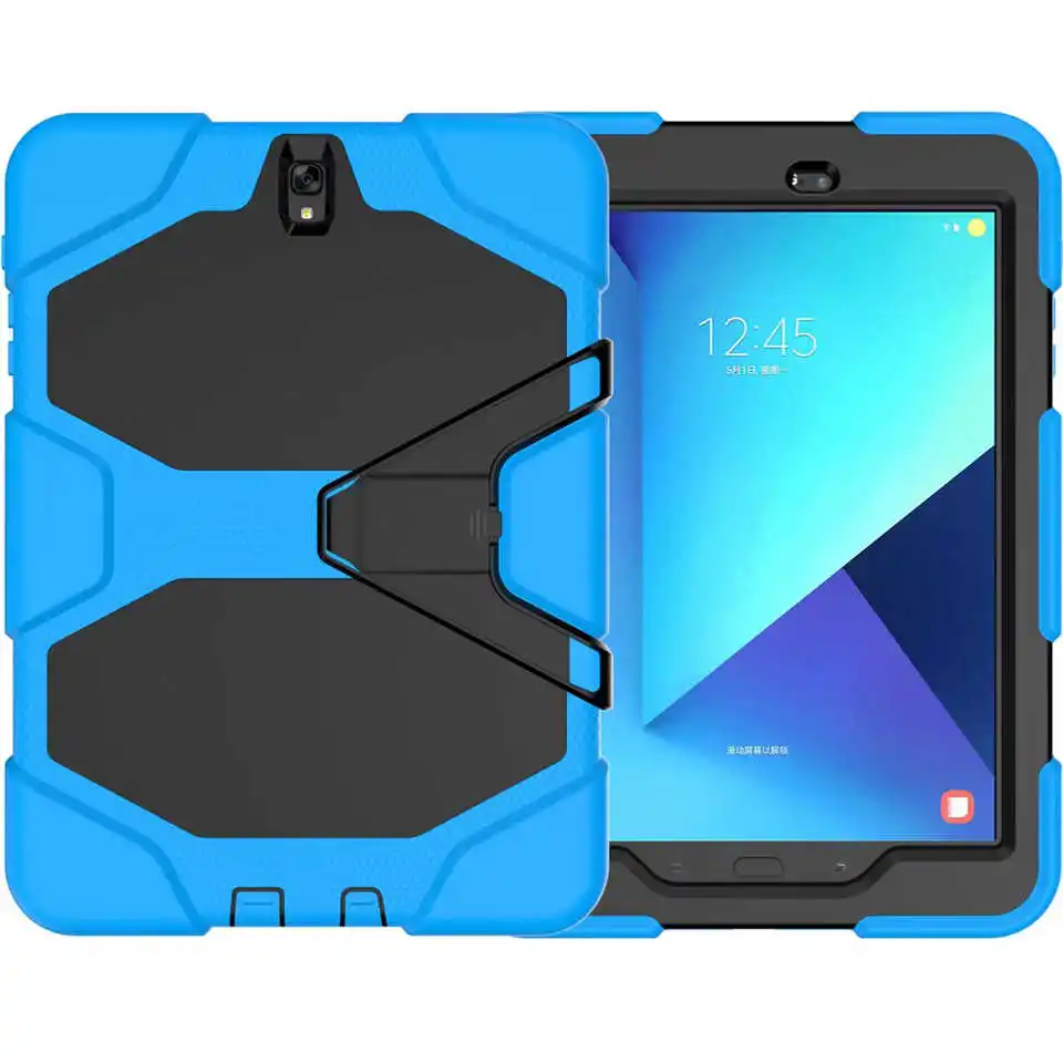 light blue Сверхпрочный защитный жесткий Гибридный Силиконовый безопасное покрытие для детей для Samsung Galaxy Tab S3 T820 T825 9," планшет чехол Funda - Цвет: light blue