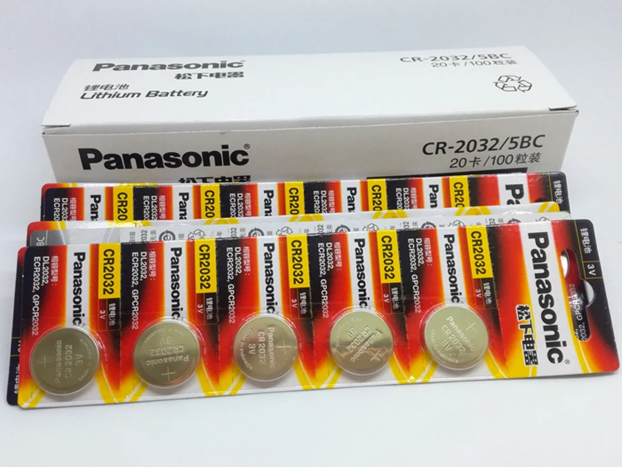 1000 шт./лот новый оригинальный аккумулятор для Panasonic CR2032 кнопочный элемент 3V