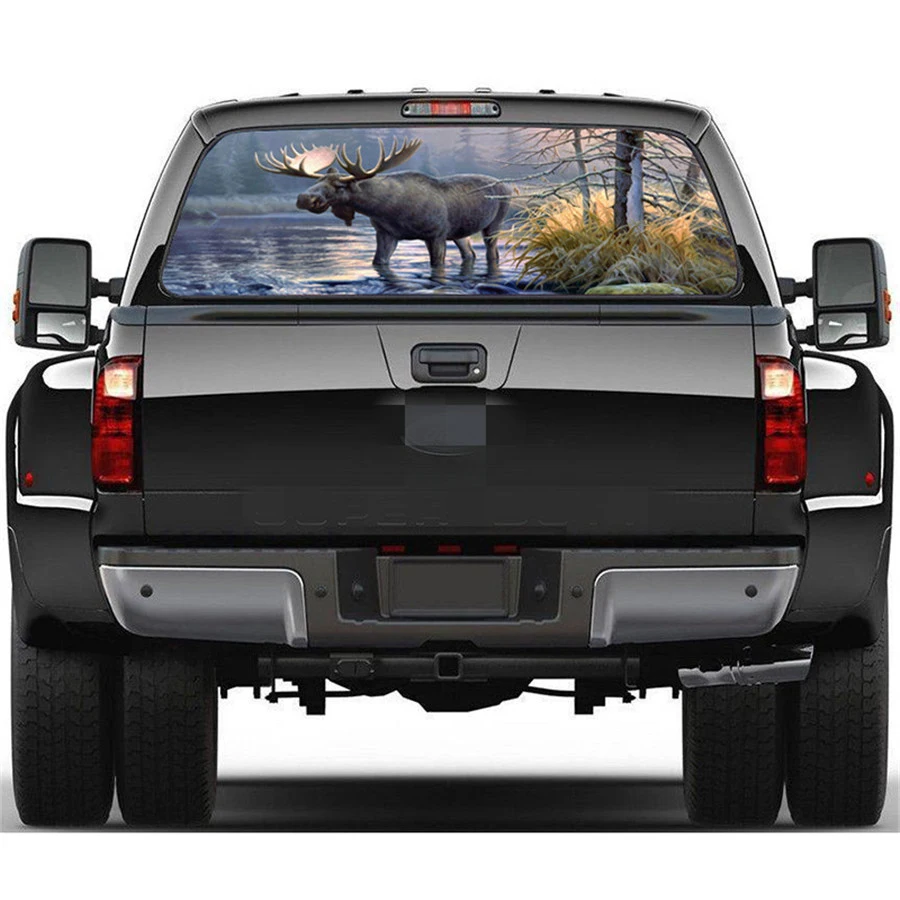 Наклейка на заднее окно 22 &quotx 65&quot наклейка лесные животные Moose для грузовика