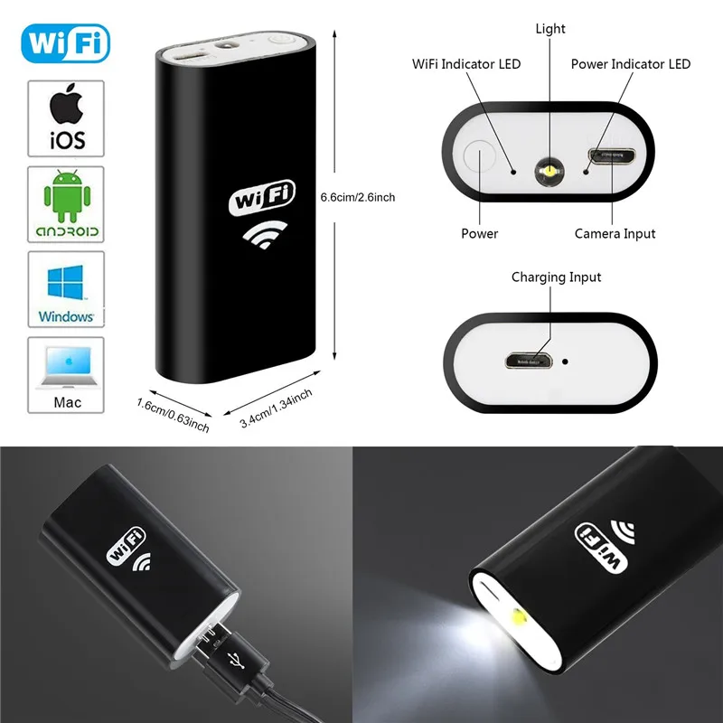 Wi Fi визуальный ушной очистки ложка Otoscope медицинский нос эндоскоп 5 мм Android Iphone