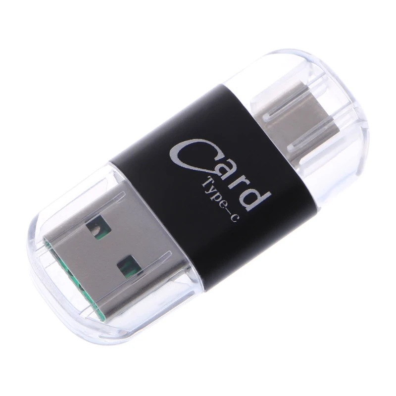 Алюминиевый сплав usb type C OTG Micro SD/TF внешний адаптер для чтения карт памяти - Цвет: 1