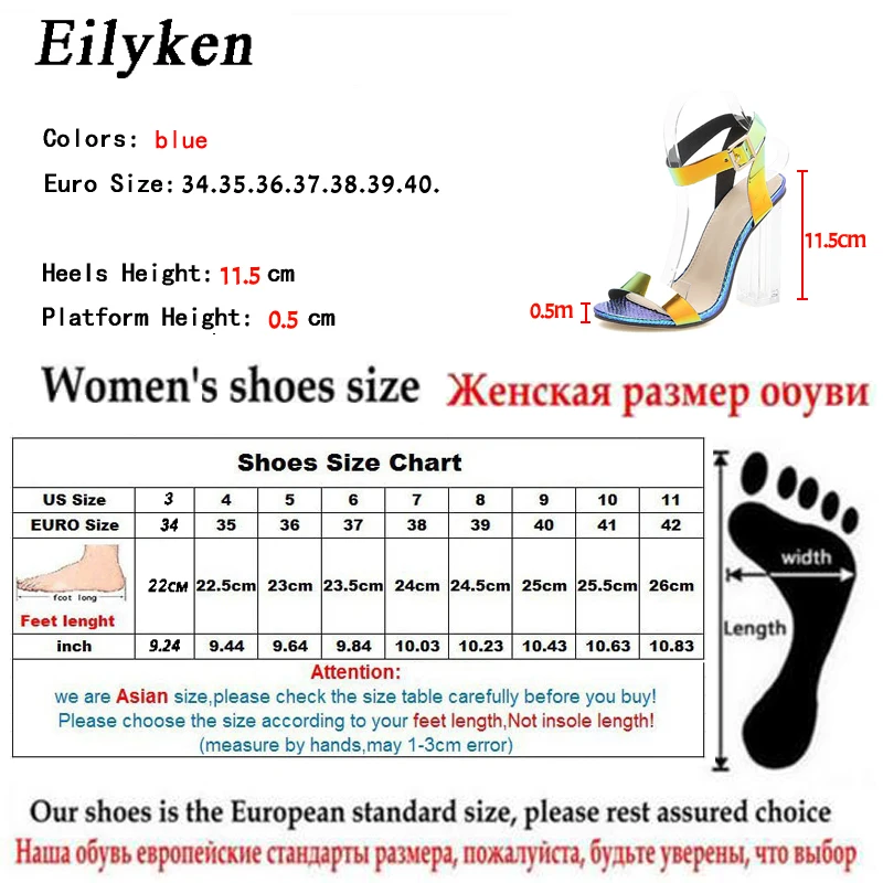 Eilyken/модные женские летние босоножки из ПВХ с ремешком и пряжкой Женские