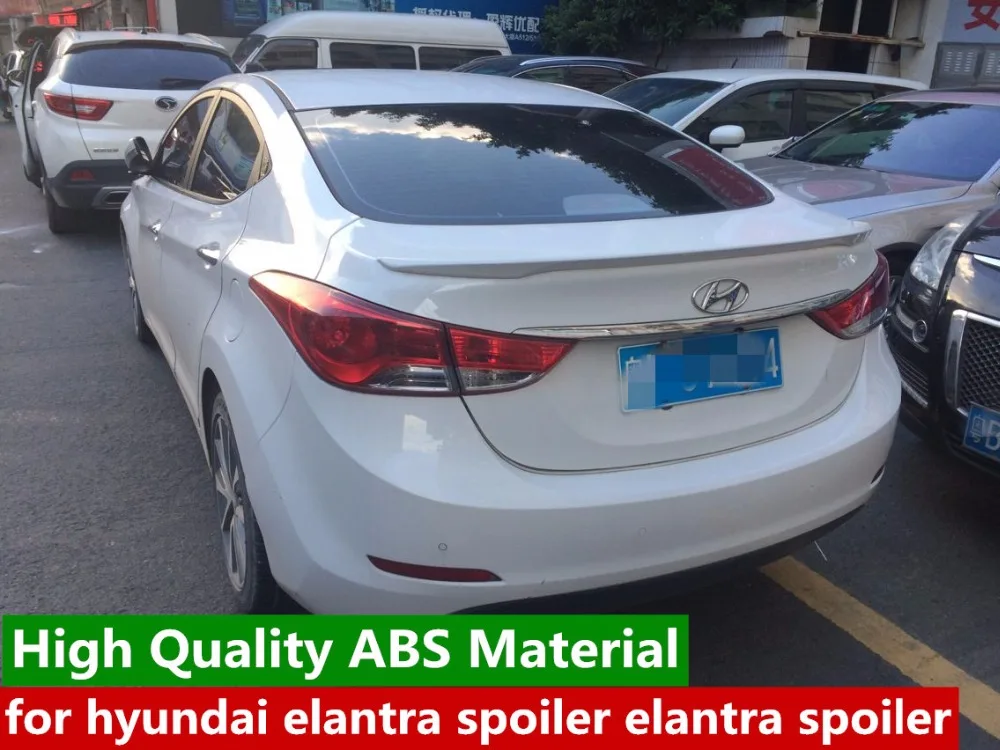 

Спойлер для заднего багажника hyundai elantra, высококачественный спойлер из АБС-пластика для заднего крыла автомобиля, Праймер, цветной спойлер