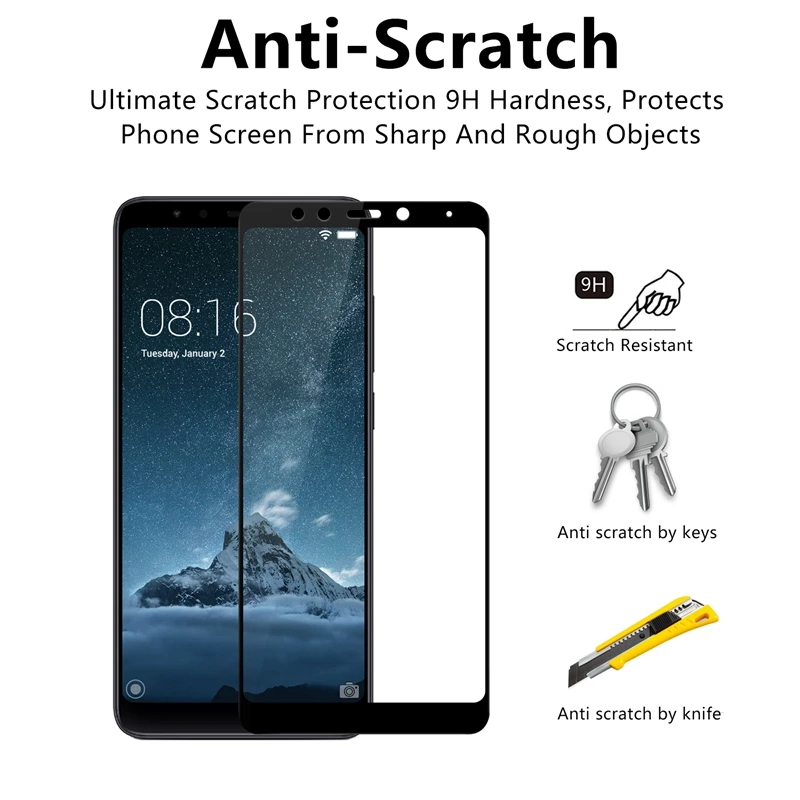 Полное покрытие из закаленного стекла для Xiaomi Redmi 5 Plus, Защита экрана для Xiaomi Redmi 5 Plus 5,9", гальваническая защитная пленка