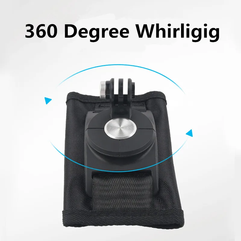 360 Degree Rotation Backpack Clip Strap For Sj4000 Xiomi Yi 4K Band Mount Arm Belt Gopro Hero 8 7 6 5 Osmo Eken Accessories | Электроника