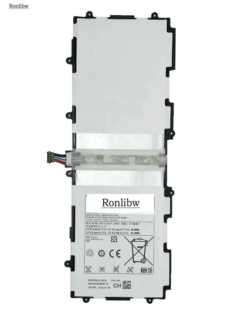 Аккумулятор Ronlibw 7000 мач SP3676B1A(1S2P) для Samsung Galaxy Tablet Tab Note 10 1 P5100 N8000 N8010 P7510 P7500 P5110 |