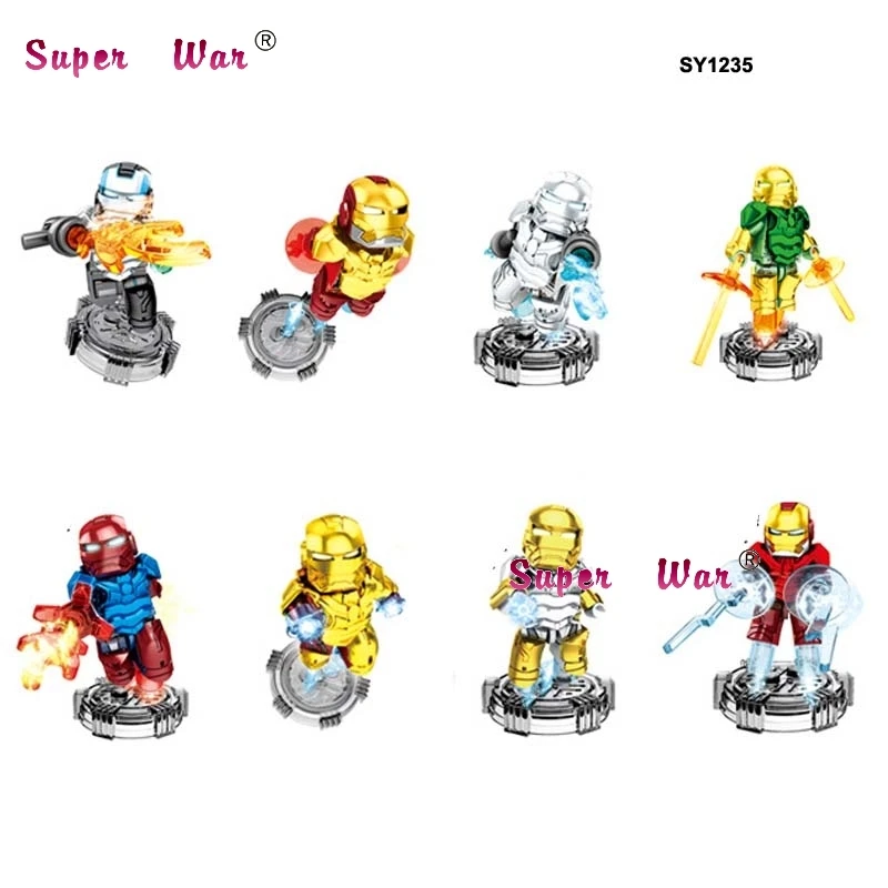 10Set-SY1235 10 комплектов комиксов Marvel серии 10 Мстители Тор Железный человек Человек-паук Халк Веном блоки игрушки модель кирпича детей - Цвет: 10Set-SY1235