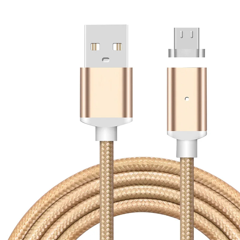 1 м нейлоновый Магнитный кабель 2.4A Micro usb для зарядки и передачи данных адаптер