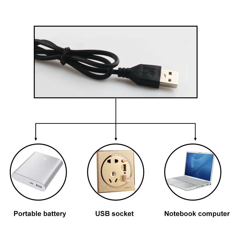 Светодиодная лента RGB с питанием от USB 5 В 60 светодиодов/м 5050 водонепроницаемая