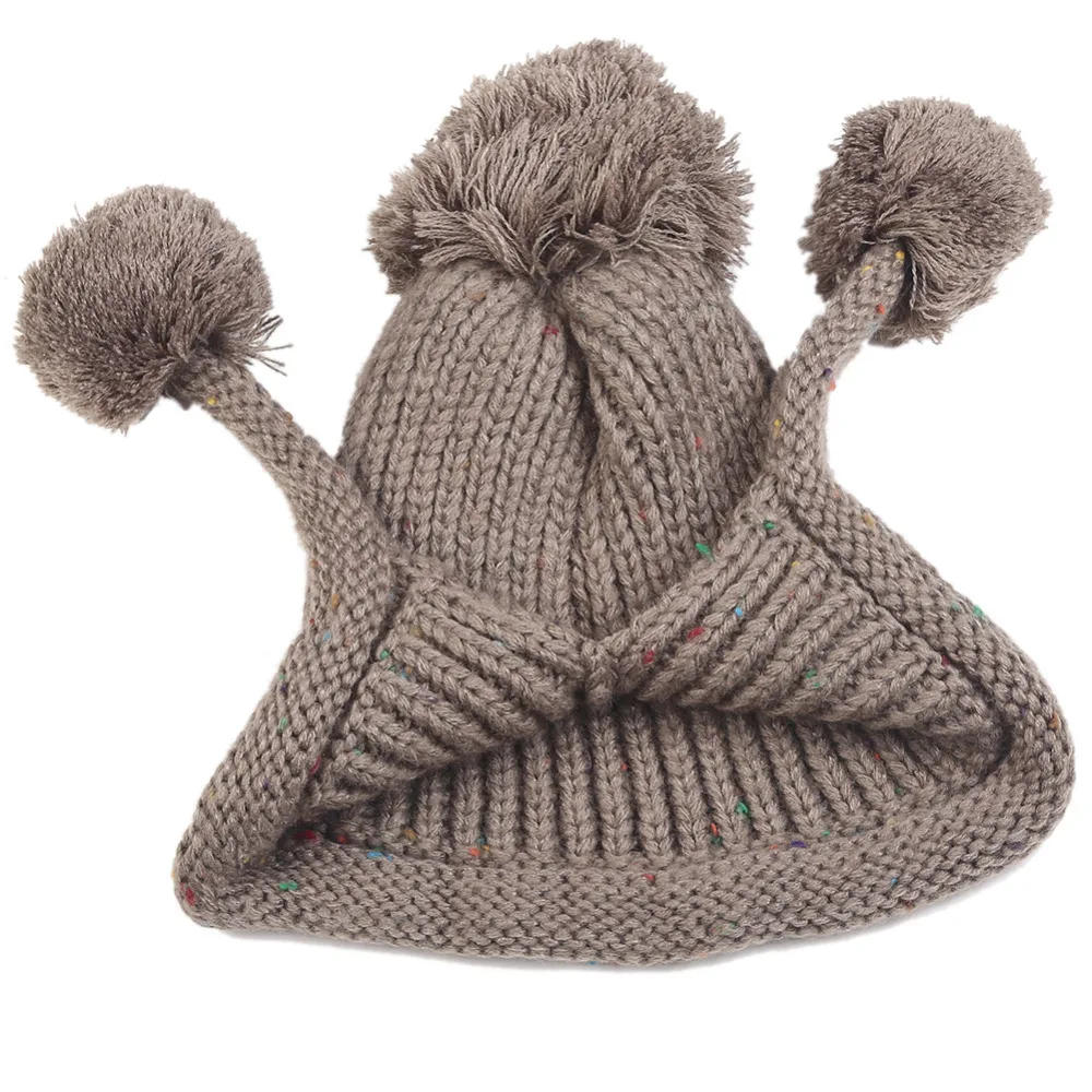 2016 Fashion Brand Winter Hat 3 Wool Balls Lady Cute Warm Beanie Cap Hot Sale Chapeu Femininas 2 Colors | Аксессуары для одежды