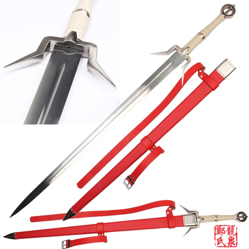 

No Sharp Home Metal Article Decorative Swords Medieval Sword Stainless Steel Ciri's Blade Cosplay Prop Wooden Sheath