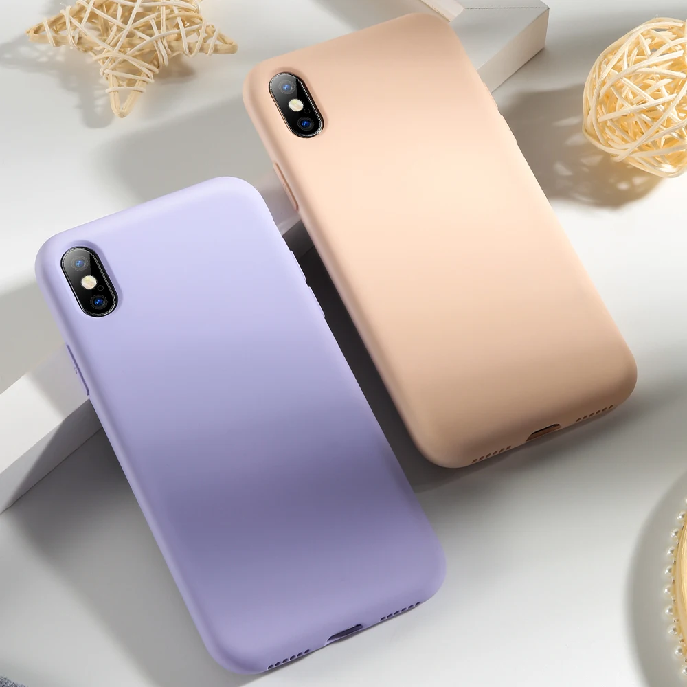 Оригинальный мягкий чехол из жидкого силикона для iPhone XR X XS 6 6s 7 8 защитный ТПУ MAX Plus