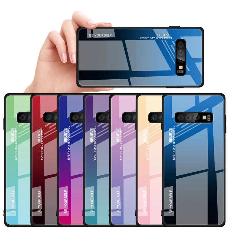 Phone Case For Samsung Note9 Concise Innovation Anti-scratch Tempered Glass Gradient Anti-fall Ultra-thin Dirt-resistant | Мобильные