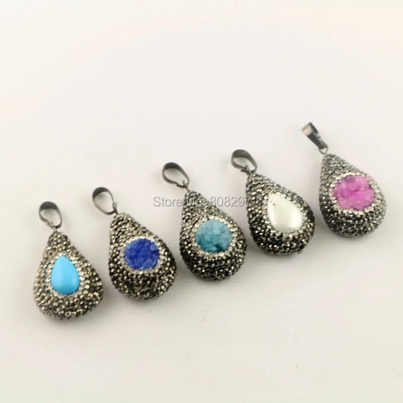 Мода 10 шт Pave Rhinestone S/Shell подвеска Подвески драгоценные камни Подвески для изготовления ювелирных изделий