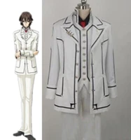anime vampire knight kuran kaname uniform cosplay costume white black suit full set custom size