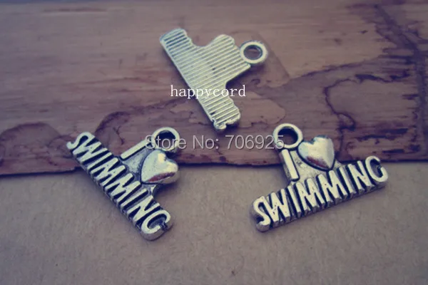 

50pcs/lot Antique silver words letters necklace pendant charm 15mmx22mm