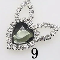 Горячая 10 шт 20*24 мм Сердце уши кролика Diy ювелирные аксессуары Стразы пьедестал украшения шапки украшения для изготовления - Цвет: 9