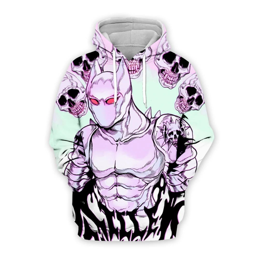 Новые толстовки с 3D принтом аниме Jojolion рубашки коротким рукавом и черепом